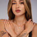 BRANSOLETKA Z BIAŁĄ CYRKONIĄ POZŁACANA (B25/VIC/01/1AU)