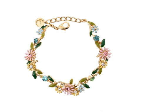 Bransoletka delikatne, kolorowe kwiatuszki z kryształkami z kolekcji Blossom (B8155AU/KOL) Bransoletka delikatne, kolorowe kwiatuszki z kryształkami z kolekcji Blossom (B8155AU/KOL)