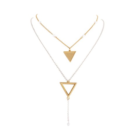 Warstwowy naszyjnik z agatami by Klaudia Nieścior (C25/KN/05AU-AG)