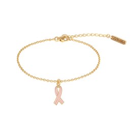 Bransoletka różowa wstążka - symbol walki z rakiem piersi (B25/JES/28AU)