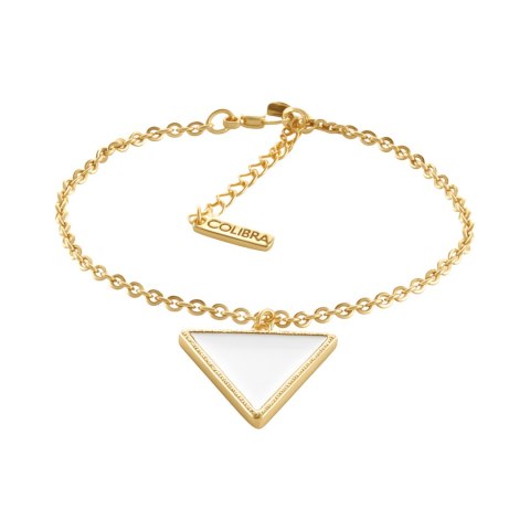 Bransoletka z białą, trójkątną zawieszką by Klaudia Nieścior (B25/KN/06/1AU)