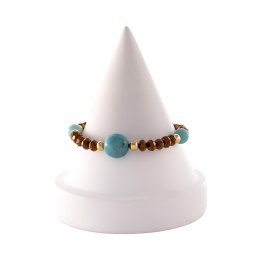 Bransoletka z czekoladowych koralików z turkusami (B24/KOR/318AU)