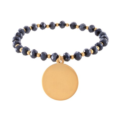 Bransoletka z granatowych koralików z matowym plasterkiem (B24/KOR/345AUM)