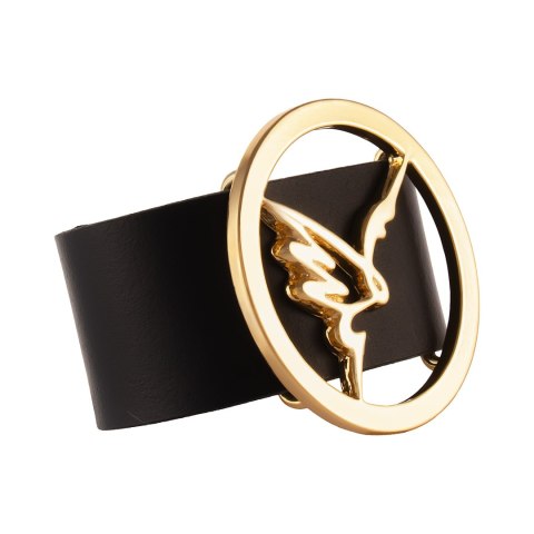 Czarna, skórzana bransoletka z logo Colibra (LV22/JES/158AU)