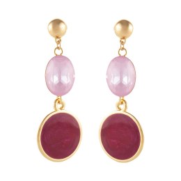 Kolczyki owalne kryształki z emaliowanymi plasterkami (P25/JES/30AU)