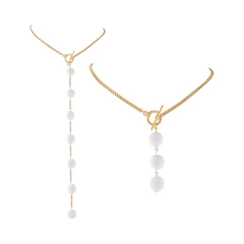 Naszyjnik tył/przód z płaskimi agatami (C24/KOR/314AU)