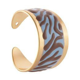 Niebieska, szeroka obrączka w czekoladową zeberkę (R25/LAT/120/4AU)