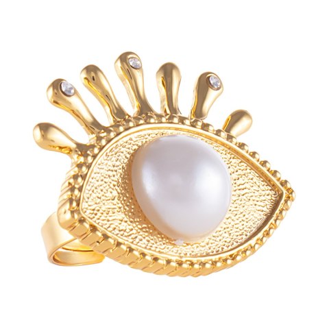 Pierścionek w kształcie oka z półperłą (R25/JES/01AU)