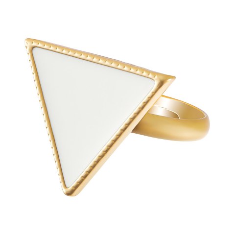 Trójkątny, biały, regulowany pierścionek by Klaudia Nieścior (R25/KN/05/1AU)